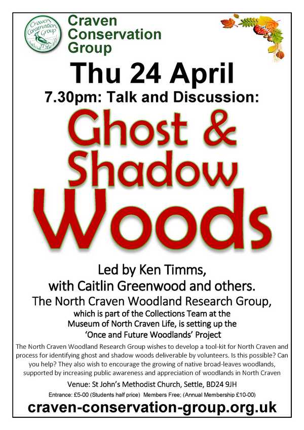 Poster for Ghost woodland talk