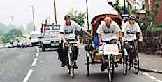 The Rickshaw and two accompanying cyclists