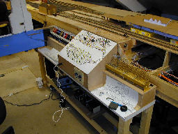 Control panel in position with lever frames under construction